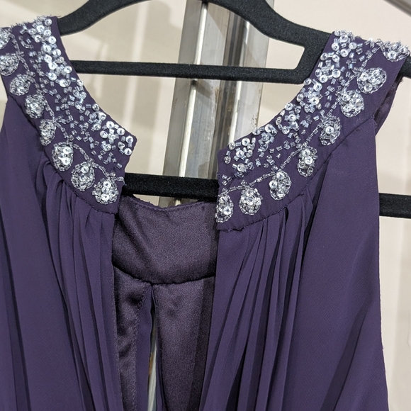 Elegant Purple Chiffon Dress - Picture 4 of 5
